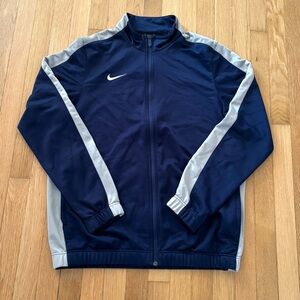 Vintage Nike Track Jacket Y2K Navy Blue/Grey Large Tech Full Zip